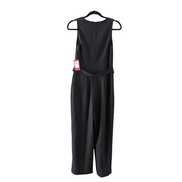 NWT Vince Camuto Tie Front Wide Leg Jumpsuit 6P V-Neck Black - Picture 4 of 10